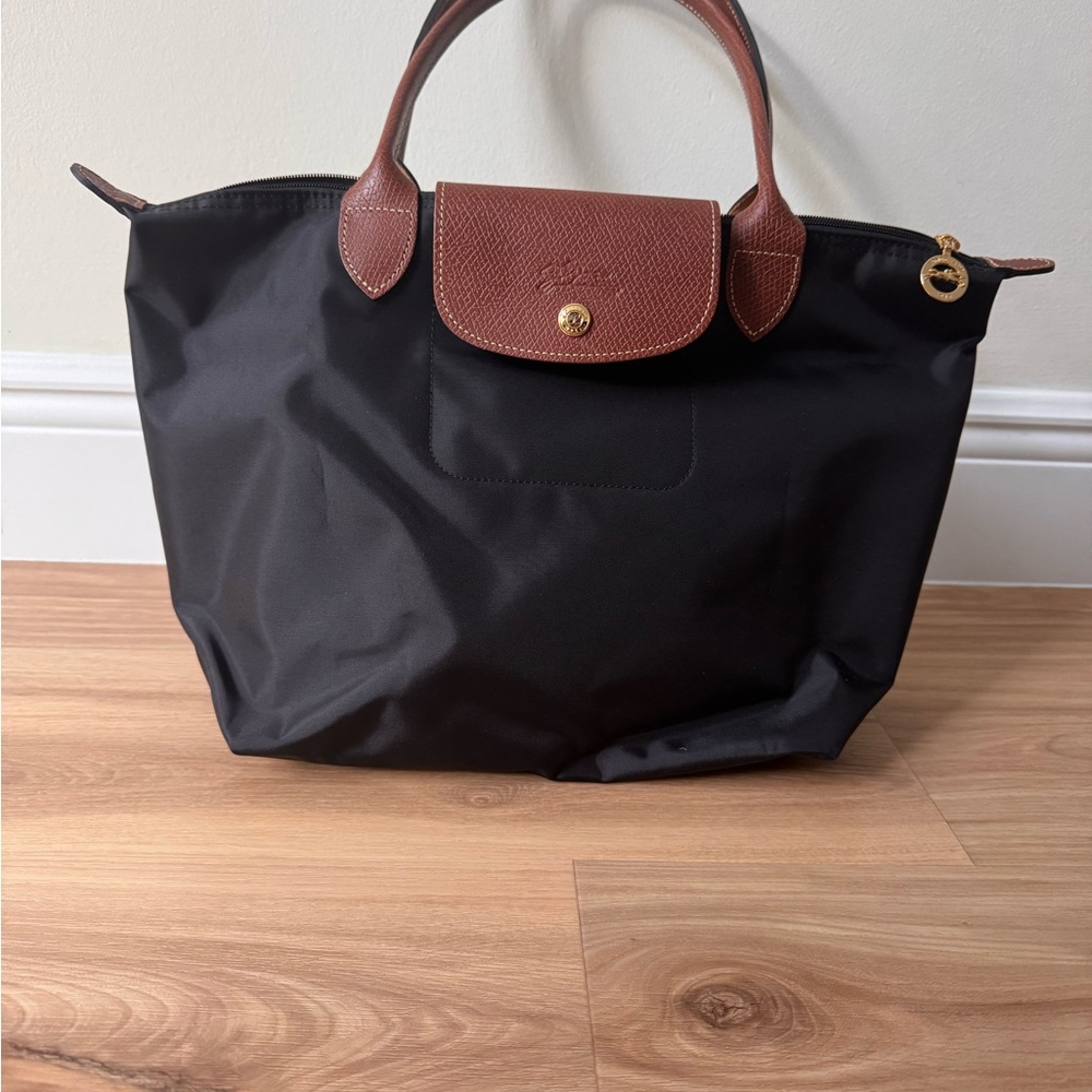 Longchamp Black and Brown Tote Bag